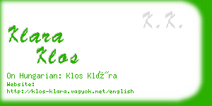 klara klos business card